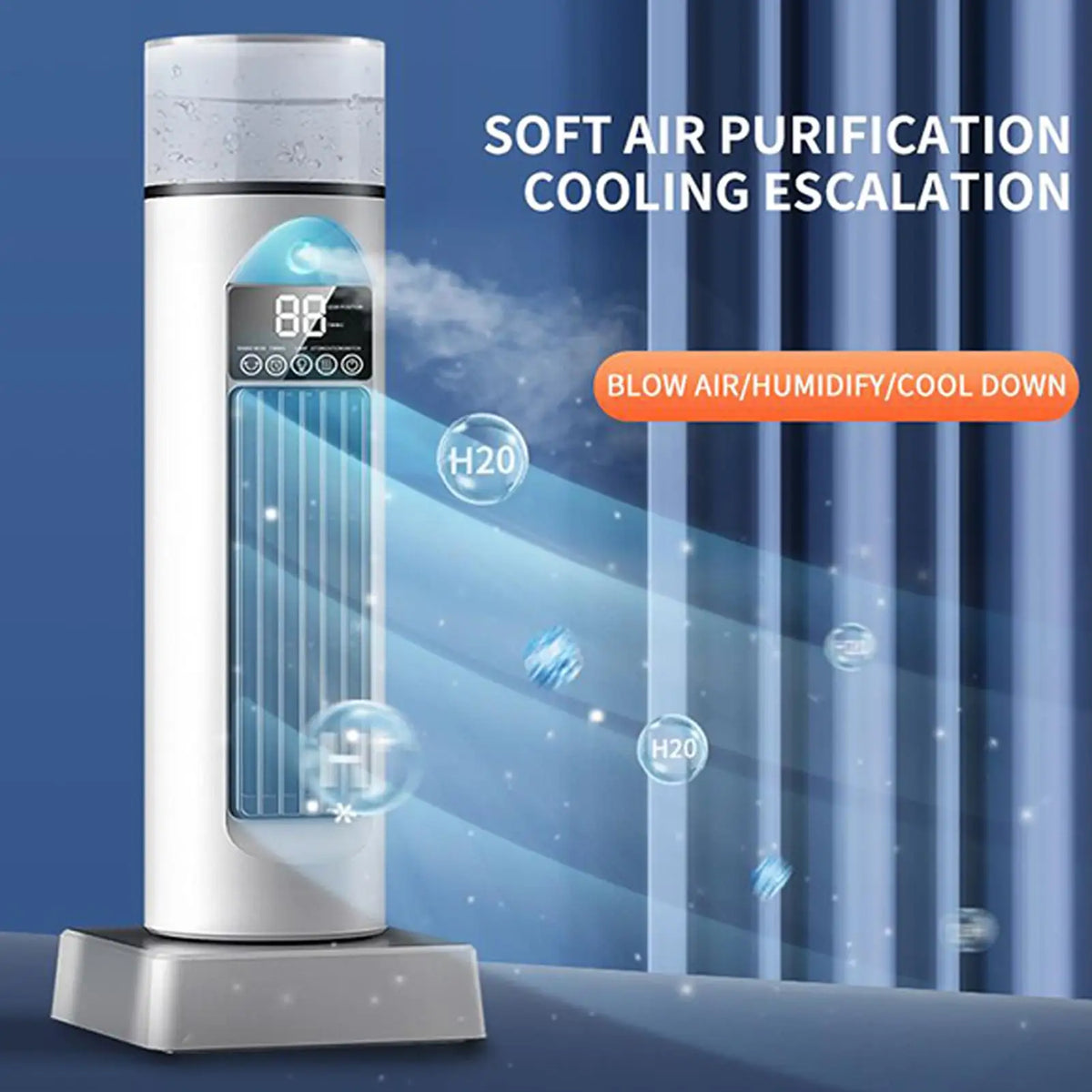 USB Leafless Spray Fan Blow Cold Air Space Cooler Bladeles Cooling Fans Quiet Cool Bladeless Gadgets With Timer & Remote