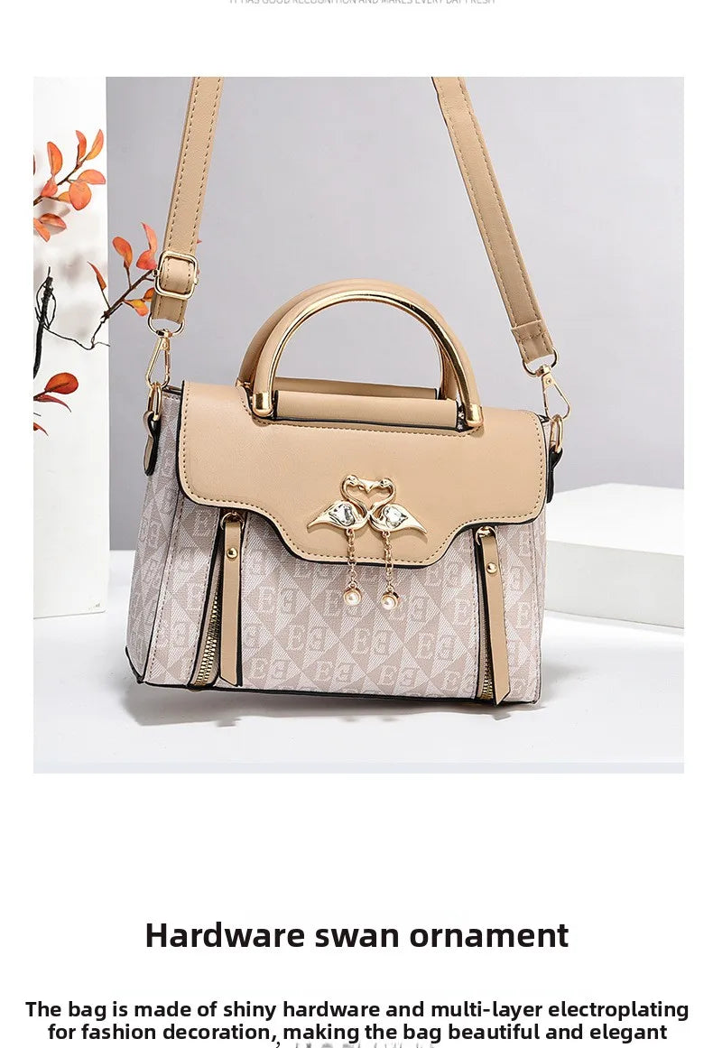 Women's Handbag, New Fashion Trend, Embossed Solid Color, Versatile Casual Shoulder and Crossbody Bag for Women
