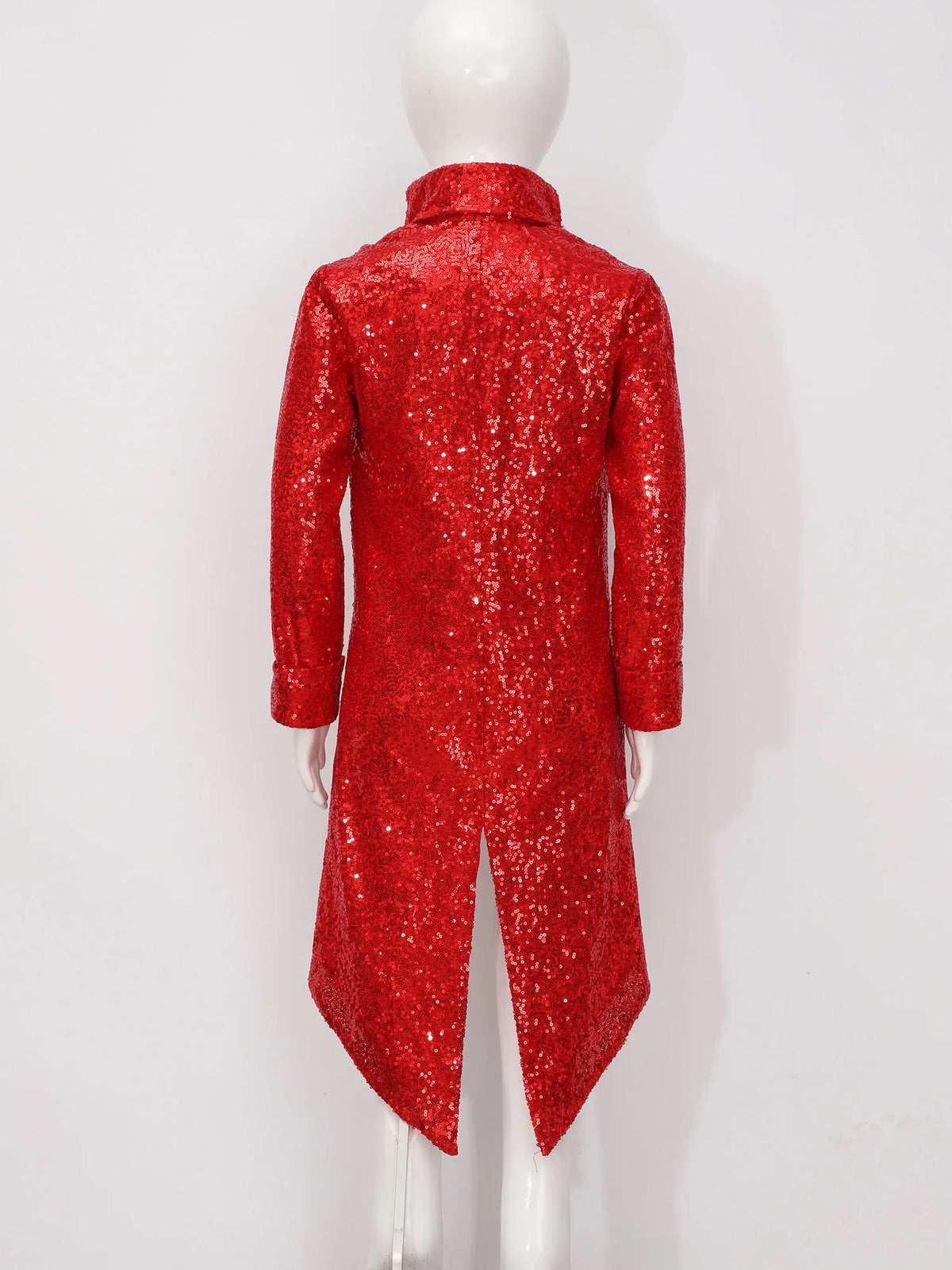 Kids Boys Halloween Medieval Renaissance Costume Sparkly Sequins Victorian Tailcoat Jacket Frock Coat Long Sleeve Gothic Tuxedo