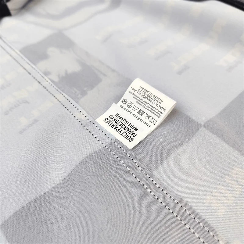 High-end Summer WACKO MARIA Solid Color Cursive wackomaria Embroidery Logo Simple Hawaii Short Sleeve Shirt