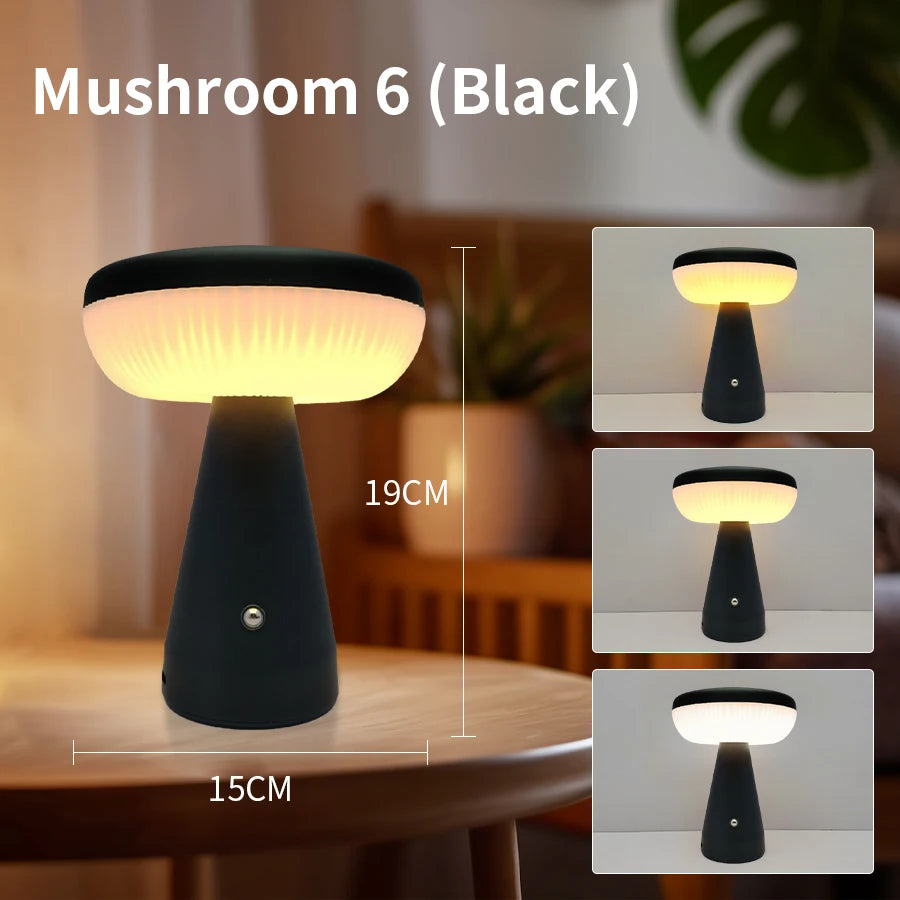 Minimalist Nordic Mushroom LED Desk Lamp Touch Dimming Bedhead Night Light Reading Light Restaurant Bedroom Decorative Lighting