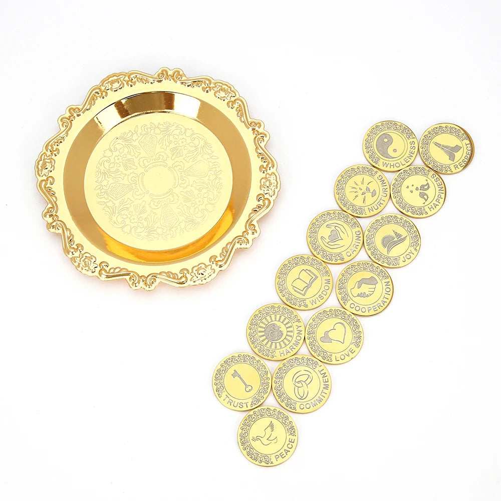 Custom Wedding Arras with Round Plate Matrimony Ceremony Arras De Boda Gift Set Mexican Wedding Accessories for Ceremony