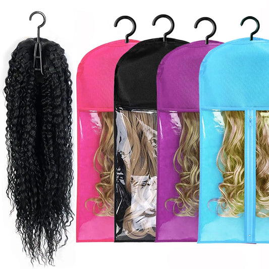 Wig Storage Bag Extra Long Hair Extension Storage Bag With Hanger For Wigs Hair Extensions Hairpiece Wig Bag With Wig Hanger