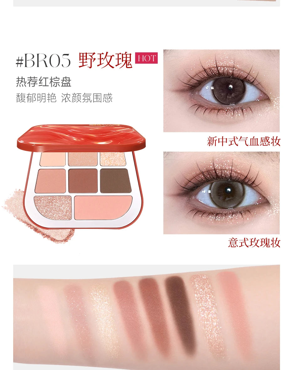 FOCALLURE 8 Colors Eyeshadow Palette Matte Satin Shimmer Glitter Fine Flash Waterproof Easy to Wear Longlasting Eye Makeup
