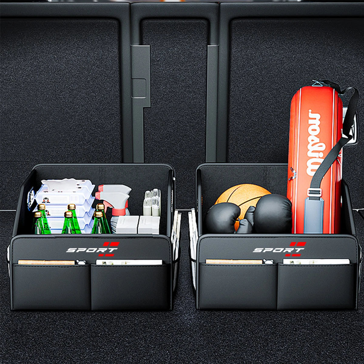 Universal Car Trunk Organizer Box Collapsible Multi Compartment Car Organizer