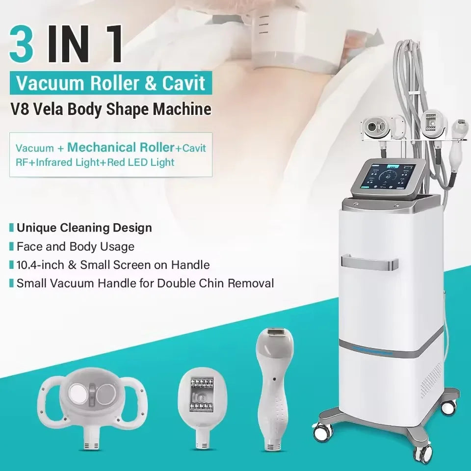 2025 Newest Big Mechanical Vacuum Roller Slim Strong Cleaning System 3in1 Vela Body Shape Machine V8