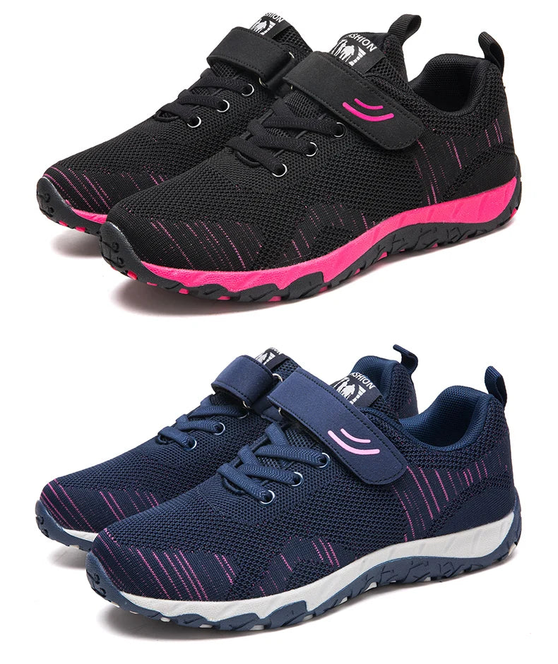 2024 Womens Dance Ladies Sport Shoes Breathable Walking Mesh Flat Shoes Woman White Sneakers Women Tenis Feminino Female Shoes