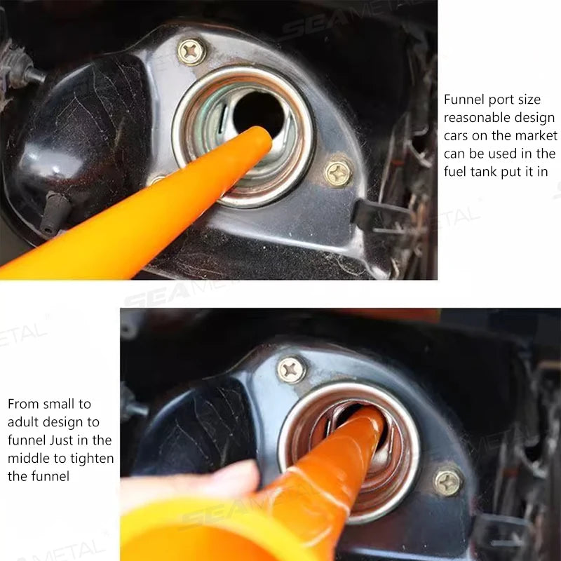 SEAMETAL Car Long Stem Funnel Oil Fuel Filling Tools Anti-splash Plastic Funnel Auto Accessories Motorcycle Refueling Tools