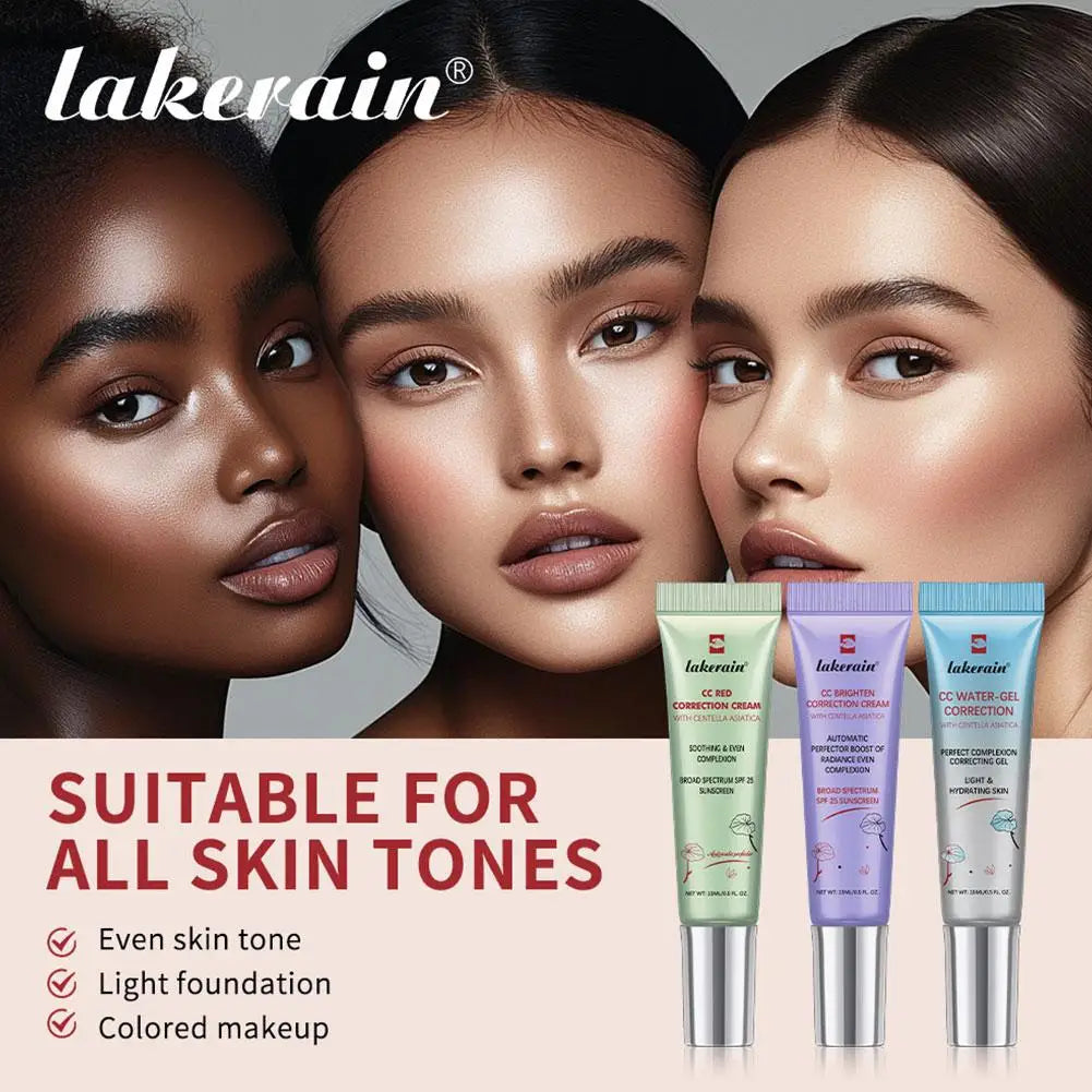 3 Colors Centella Asiatica Korean High Coverage Foundation CC Cream Color Changing Cream for Face Base Makeup 1/3pcs