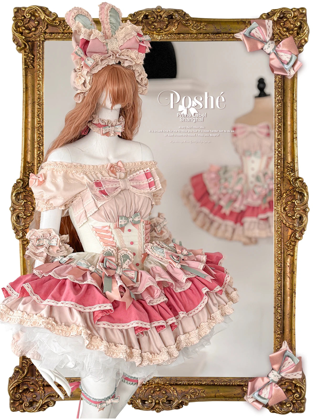 Sweet Cute Girls Lolita Clothing Accessories Set Princess Ribbon Lace Bow Headband Choker Necklace Bracelet and Leg Ring