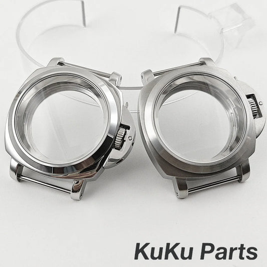 Polished/Brushed NH35 40mm Silver Sapphire Glass Watch Case With Handle Case for NH34 NH35 NH36 4R35 Movement 28.5mm Dial Watch