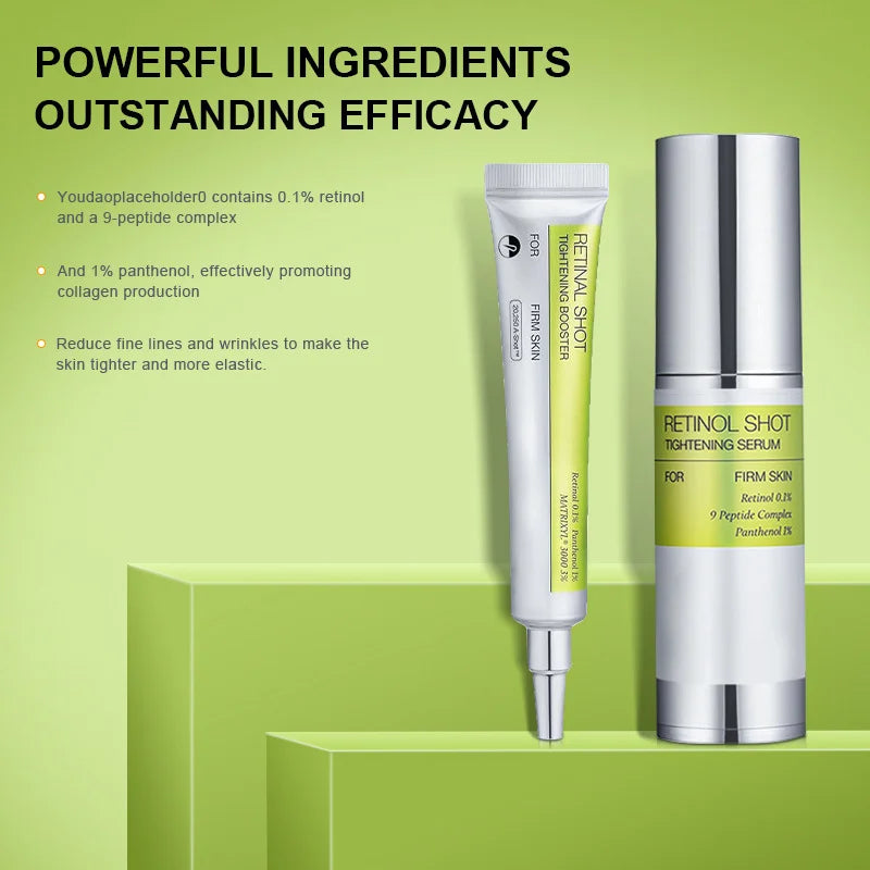 Korean Vita A Retinol Shot Tighten Booster Serum & Eye cream Lifting Anti-Aging Pore Shrink Dark Circles Repair Skin Care Set