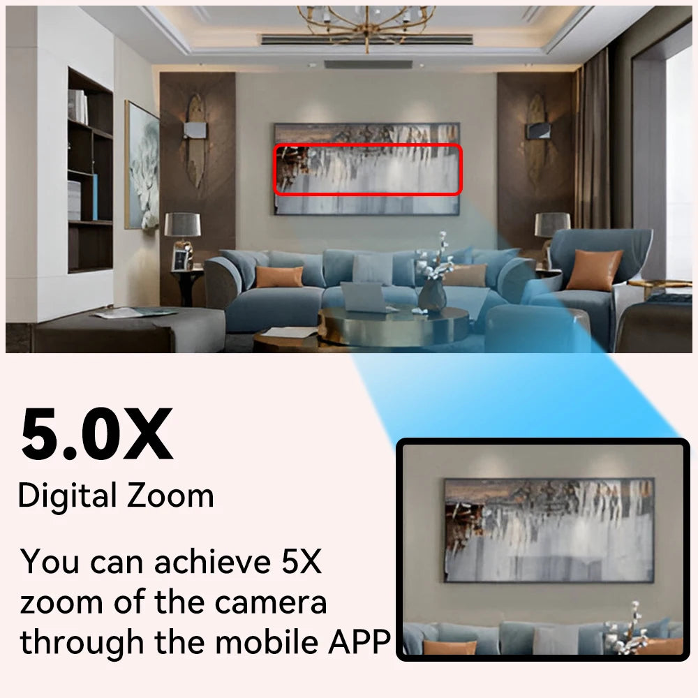 PEGATAH 5MP HD Mini WIFI Body Camera Built-in Battery Human Tracking IP Remote Monitoring IR Night Vision Protable Camcorders