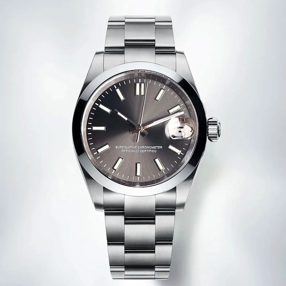 Tandorio New Round Sapphire Glass 200m Waterproof Black Sunbrust Dial Japan NH35A Automatic Mechanical Movement Men's Watch