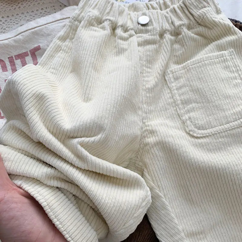Boy Korean Children's Clothing Spring Fall Kids Trousers Corduroy Boys Pants Solid Pants Baby Girls Outfit Clothes for Teenagers