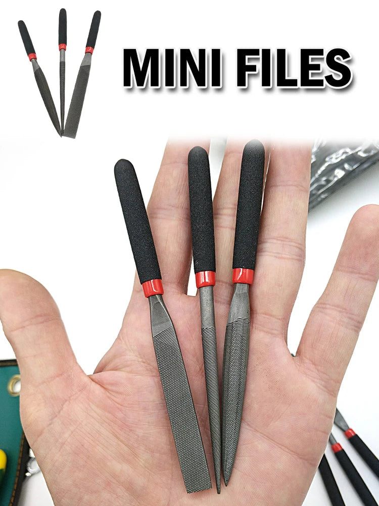 Hand Operated Tools Files Model Files Reliable 3Pcs/Set Half Round File Mini Files Round File Steel Flat File Home