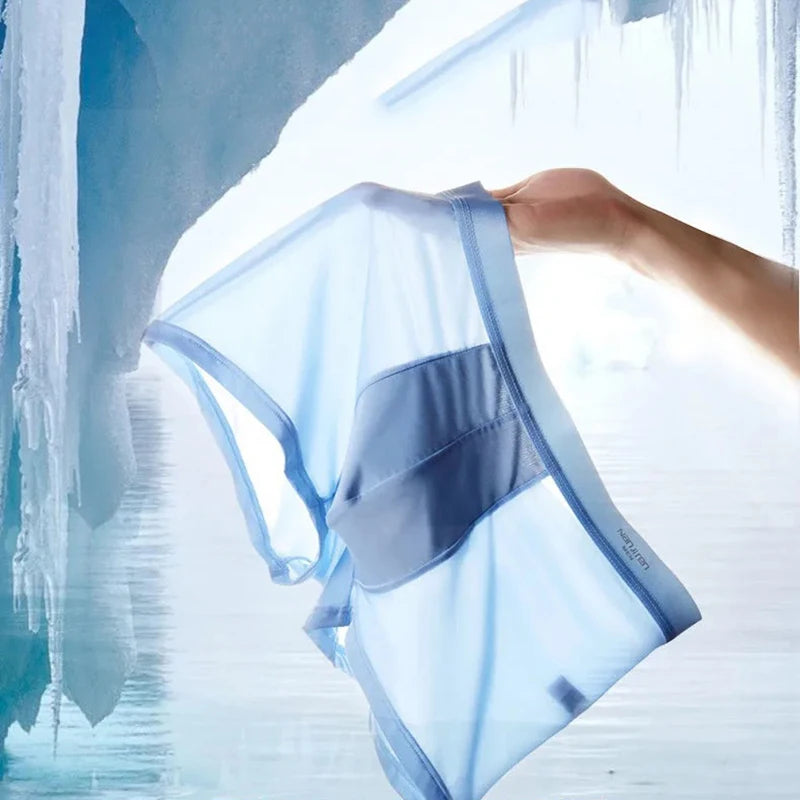 4Pcs/Lot Men Boxers  Ice Silk Man Boxers Boxer Graphene Men Underpants Breathable Men's Panties Ultrathin Underpanties Summer