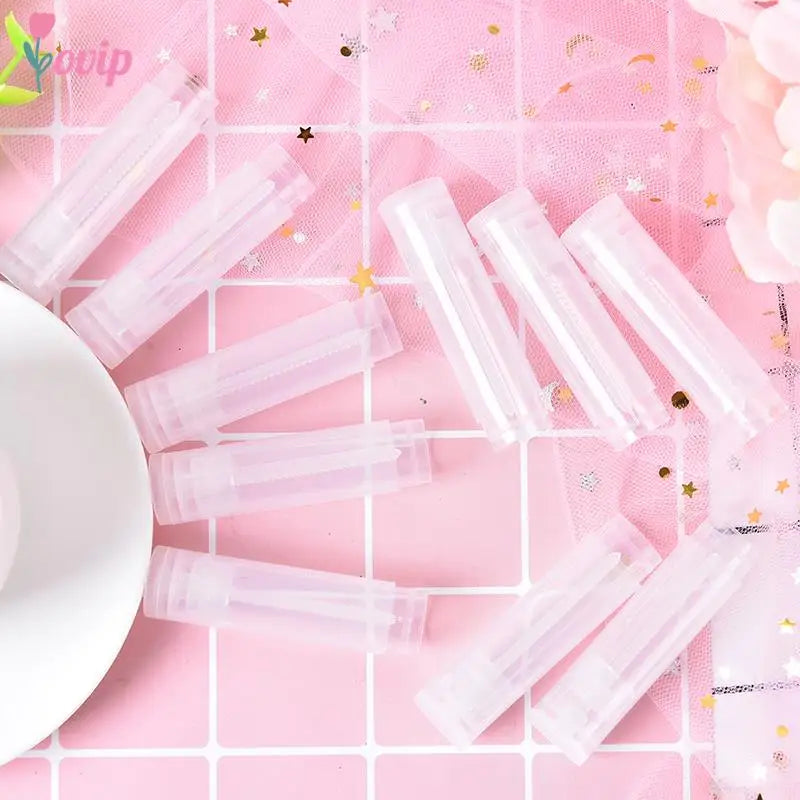 100pcs Clear Black White Balm Tube Container With Cap Cosmetic Sample Container 5ml Diy Empty Lipstick Bottle Lip Gloss Tube Lip