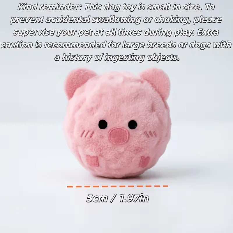 Pink little pig pet interactive bouncing sound toy ball, a fun companion toy for dogs and cats, can make sounds to attract dogs
