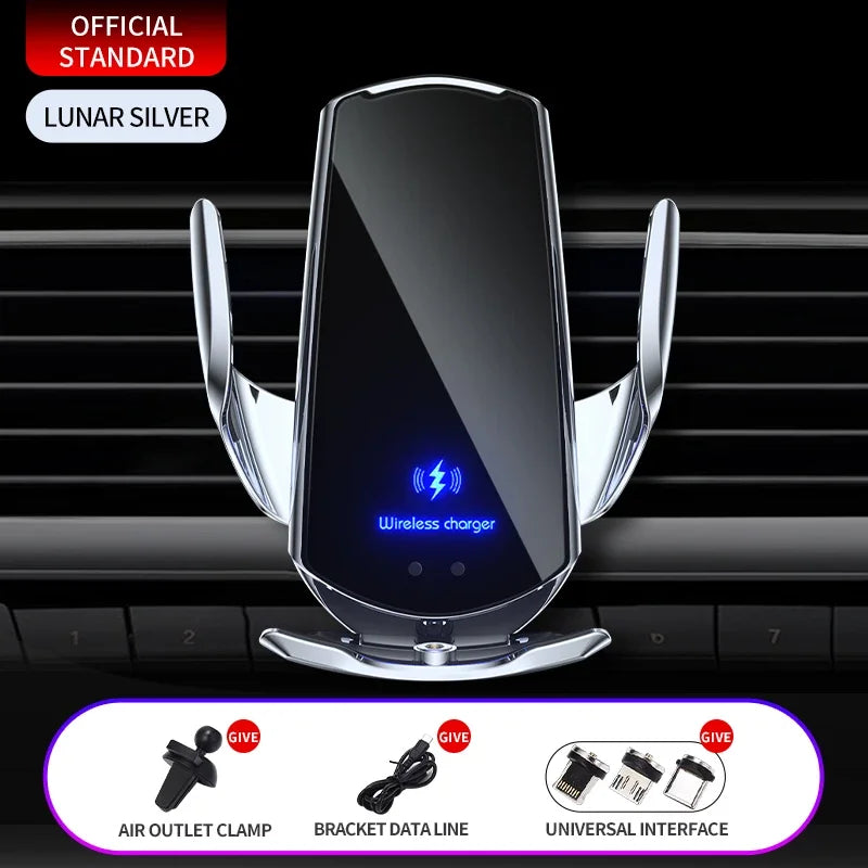 Car Phone Holder Screen Mount For Volkswagen Atlas 2024 2025 Wireless Charging Stand Navigation Bracket Glasses Storage Box