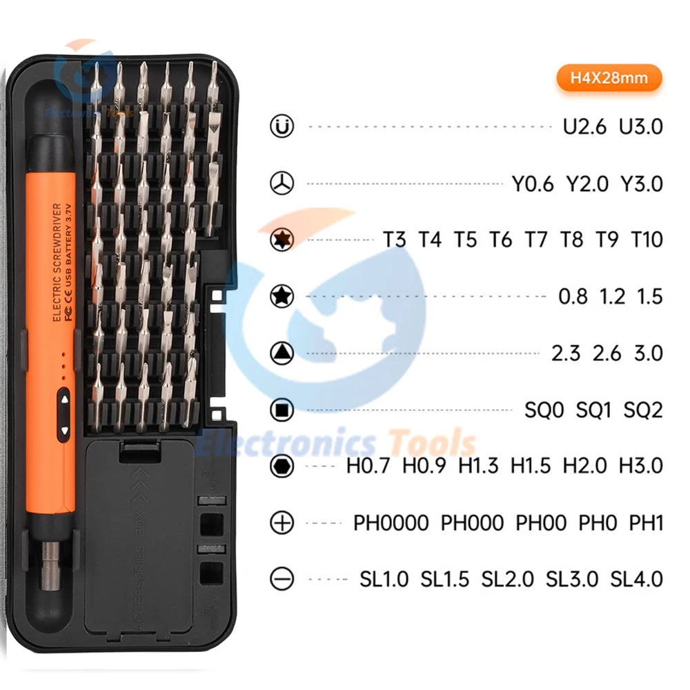 DC3.7-4.2V 38 Batch Heads Electric Screwdriver Rechargeable Speed 110R Cordless Screwdriver High Torque Household Repair Tool