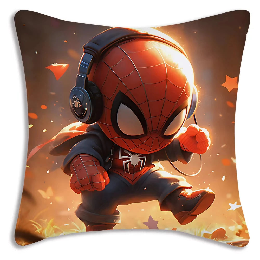 MINISO Cartoon Anime Spider-Man Pillow Covers Decorative Home Double-sided Print Square Pillow Living Room Decoration Pillowcase