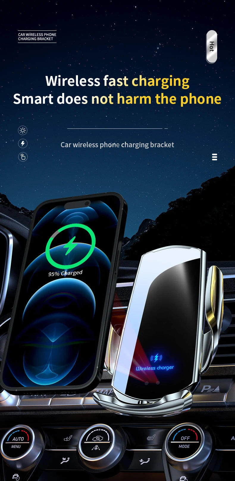 Car Phone Holder For Volkswagen VW Golf 8 MK8 2021-2024 Mobile Phone Mounts Car Wireless Charging Special Fixed Base Accessories