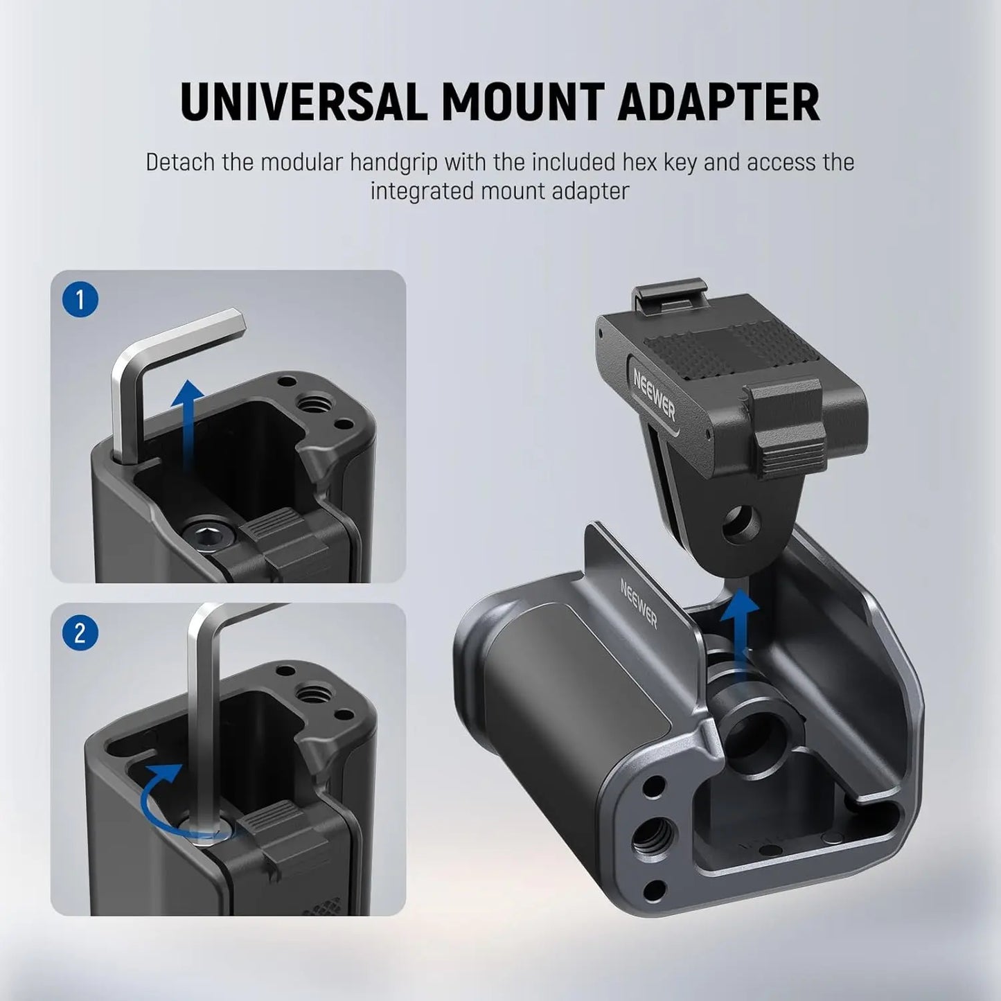 NEEWER Cage and Side Handle Kit Vlogging Protective Metal Video Rig with Magnetic Adapter Mount for DJI Osmo Action 5 Pro / 4/3