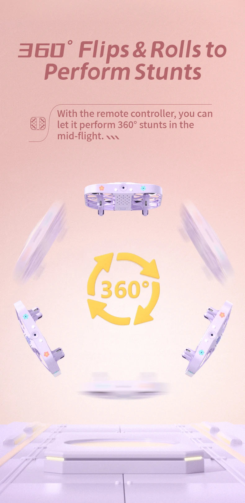 Mini Drone With 4k Professional Camera Air Hover 360° Roll Wide-Angle Camera Portable Long Life Remote Control Helicopter Toy