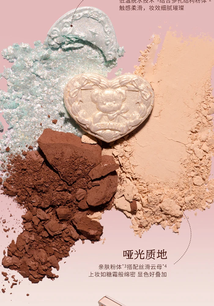 Flower Knows The Sweetie Bear Collection Eyeshadow Palette 6 Colors Glitter Matte Natural Bronzer Multi Use Kawaii Makeup