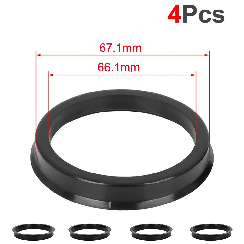 AUTCOAT 4Pcs/Set Automotive Car Plastic Wheel Hub Centric Rings Center Hubrings Bore 73.1-57.1 66.6-57.1