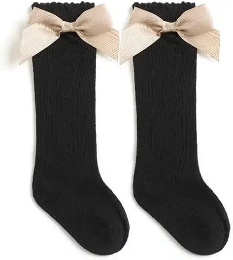Sweet Baby Girl Knee-High Socks Toddlers Bow Stockings Newborn Infant Non-Slip Sock