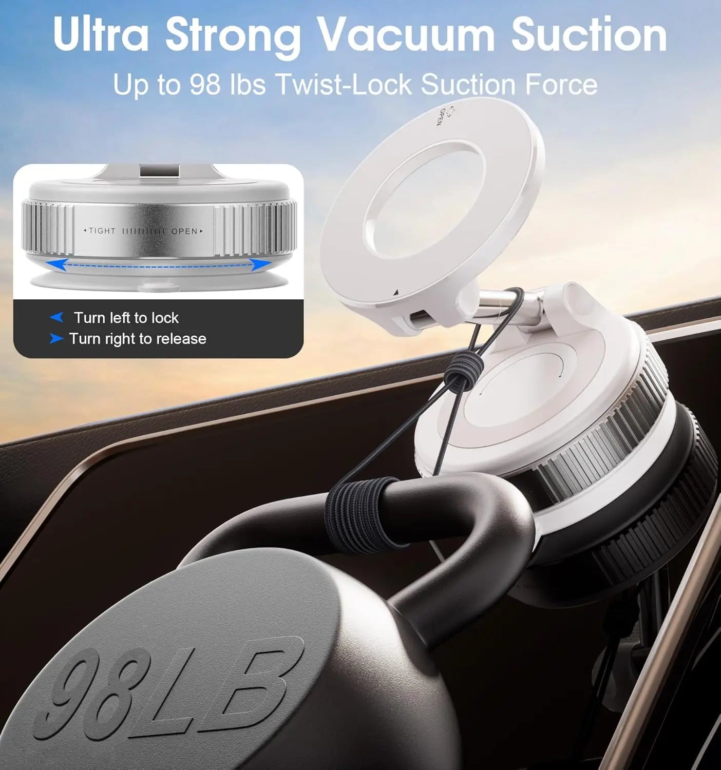 360° Rotating Vacuum Magnetic Car Phone Holder  New Model Dashboard Glass Mount Multi-Scenario Automotive Navigation Stand