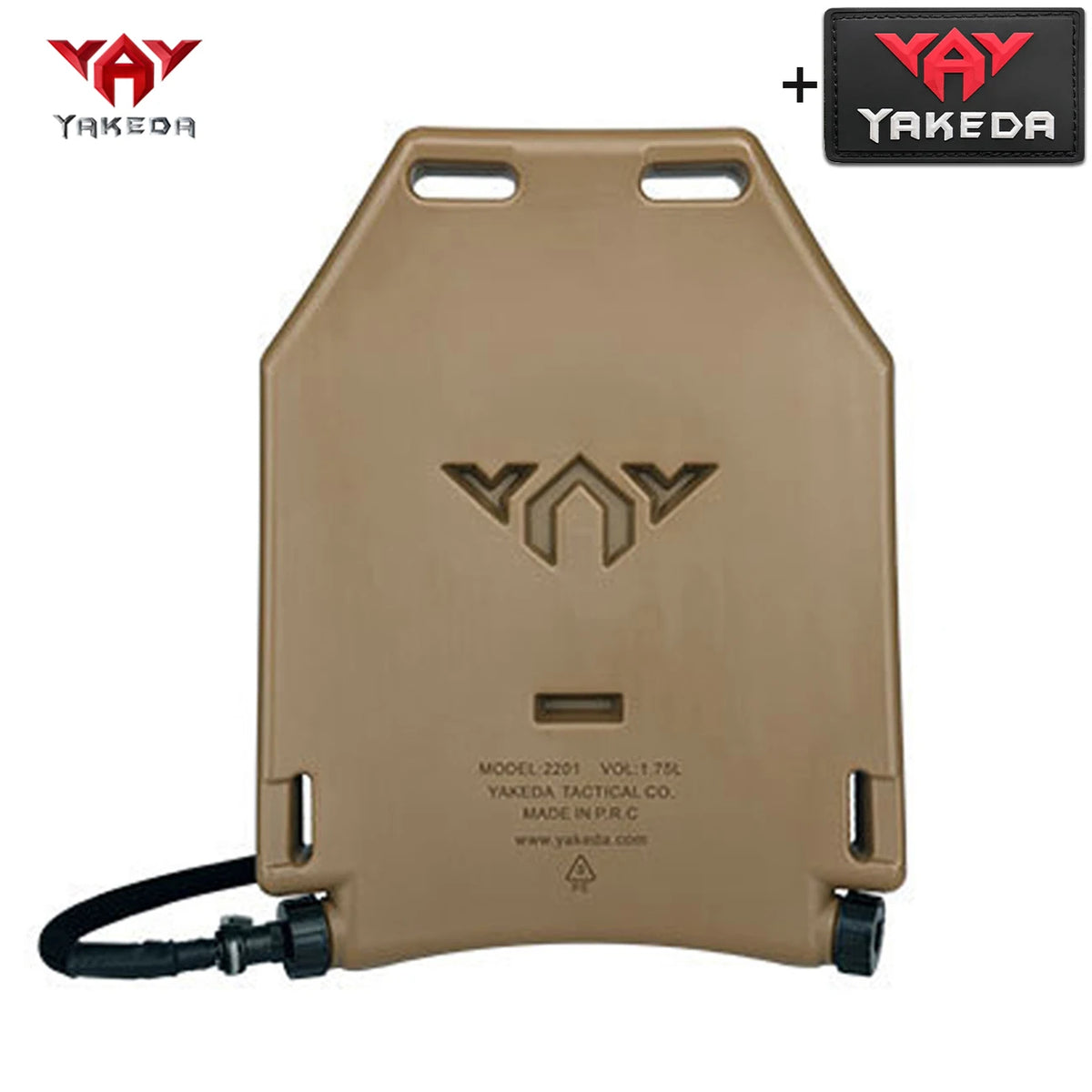 YAKEDA Hunting Vest 1.75L Integrated Water Bag Insert Board with Water Delivery Hose Made of Hard and Lightweight Material