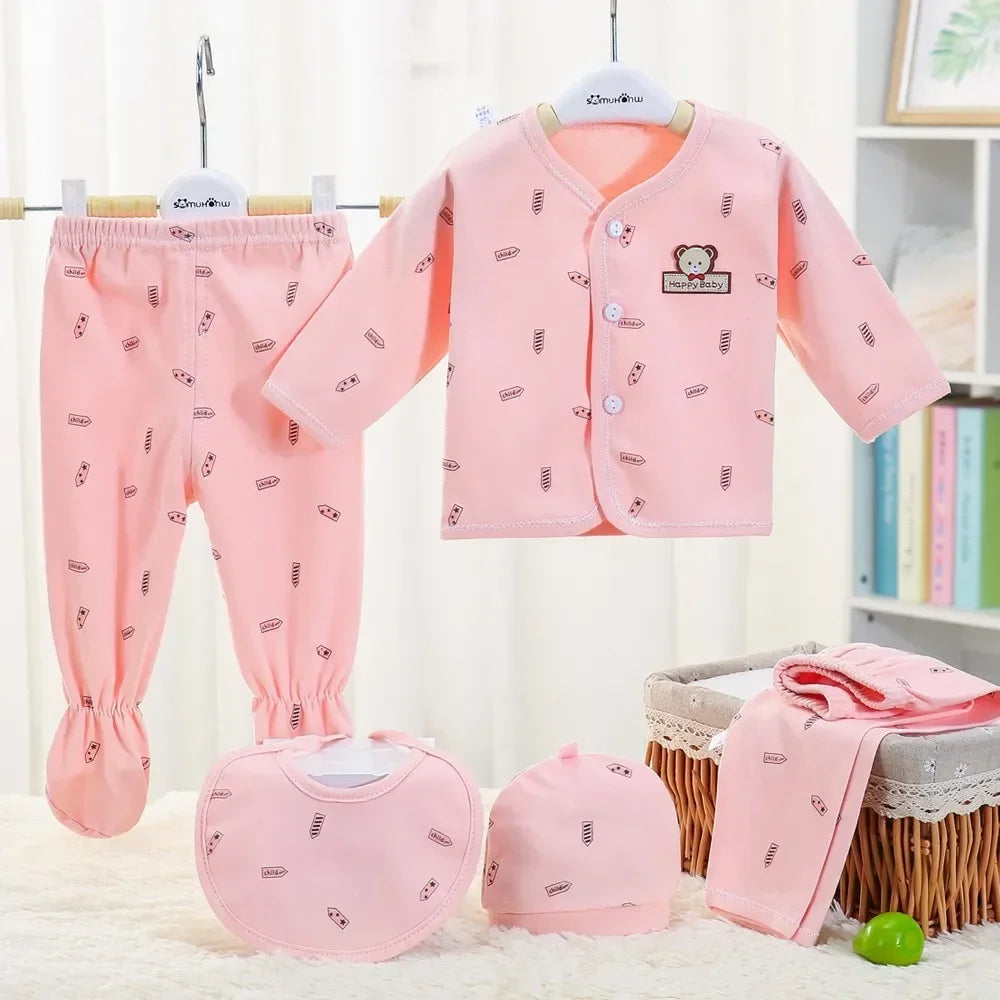 5pcs/set Children's Clothing Baby Hedgehog Newborn Set Pure Cotton 0-3M Baby Clothes Spring Autumn Pure Cotton Underwear Set