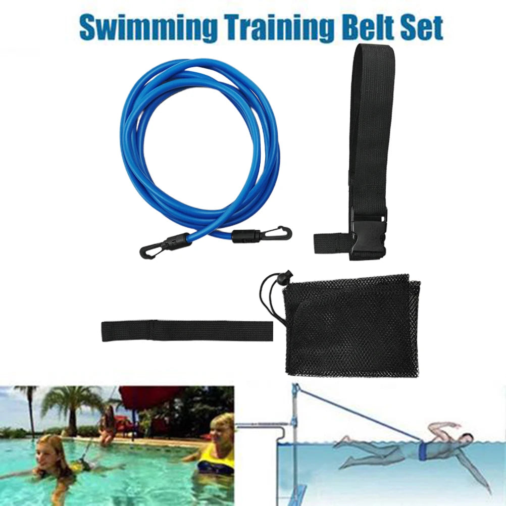 3M Swim Trainer Belts Resistance Elastic Belt Training Leash Swimming Tether Stationary Harness Resistance Band Pool Accessories