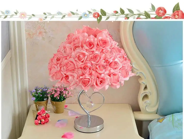 New Creative European Sle Feathers Desk Lamp Bedroom Bede Princ Wedding Room Warm LED Birthday Gift Rose