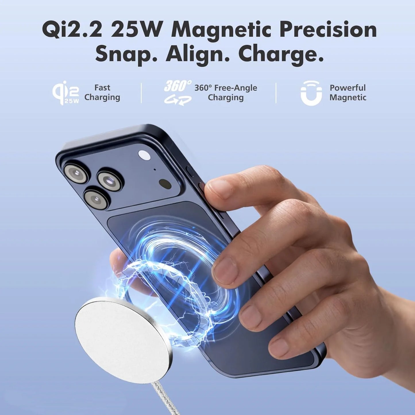 TIMESS QI2 25W Wireless Charger For iPhone 17 16 15 14 13 12 PRO MAX Charging Station Stand Pad For Airpods 3 2 Pro Fast Speed