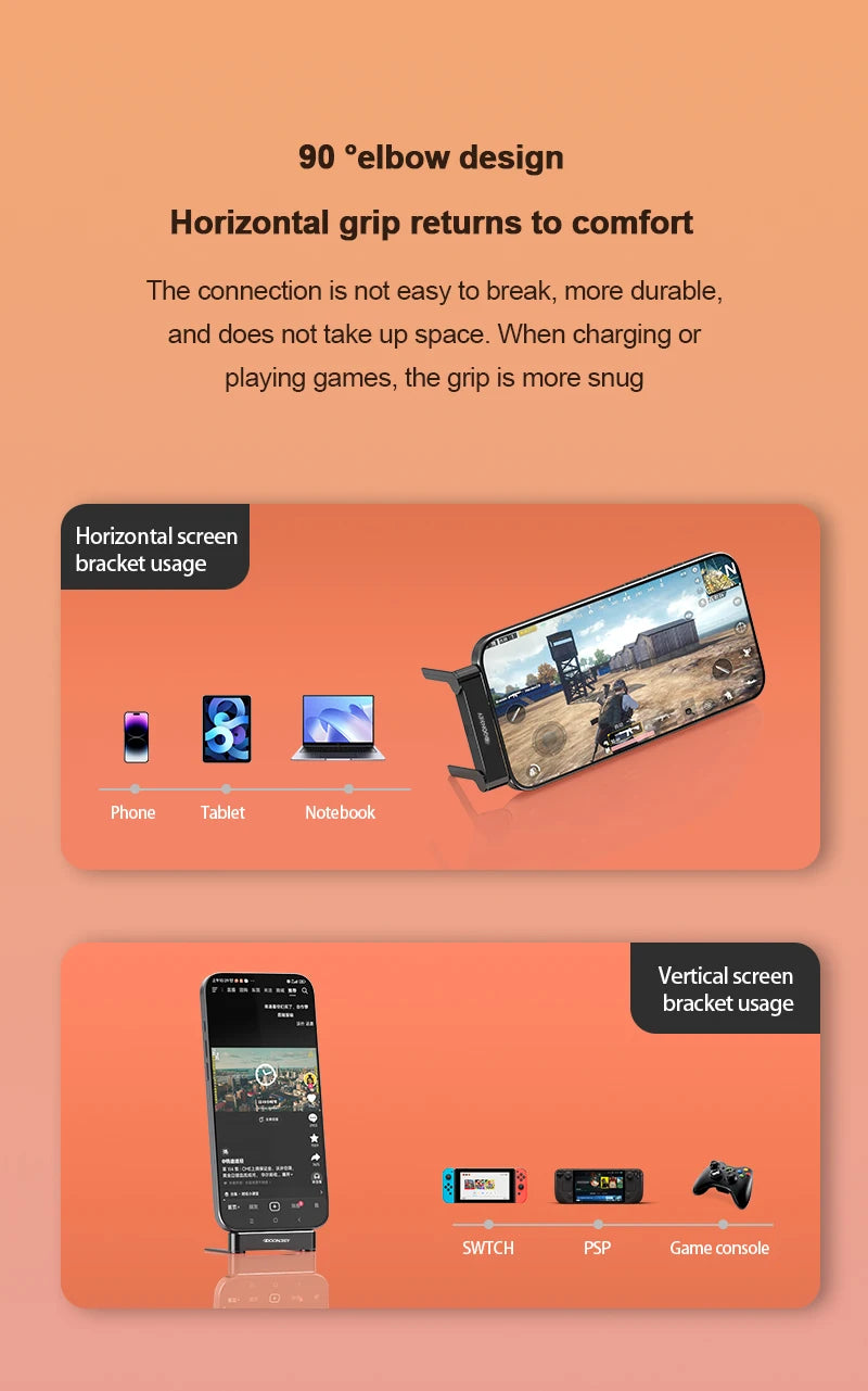 USB5.0 Type C Phone Stand Adapter 240W Fast Charging 120Gbps 16K Multi-function Foldable Converter Compatible Thunderbolt 5/4