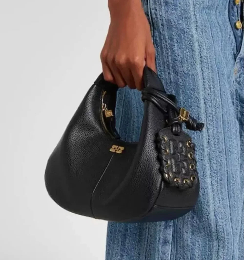 Luxury Mini Hobo Bag Women Vintage Leather Handbag Detachable Strap Commute Shoulder Purse Y2K Fashion Designer Crossbody Bag