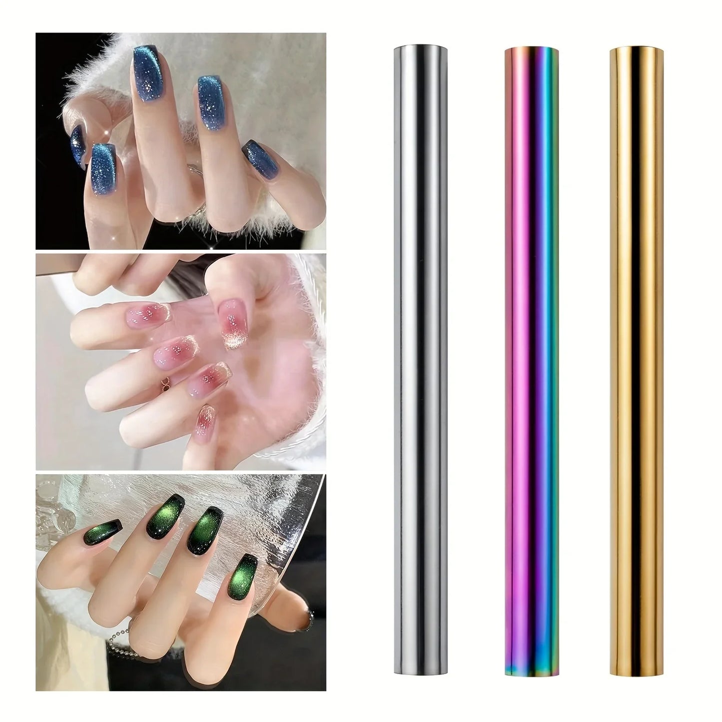 Super Long Double Head Nail Magnet Tool Pens Magnetic Cat Eye Gel Polish Nail Art Kit for DIY Salon Studio Or Home Use