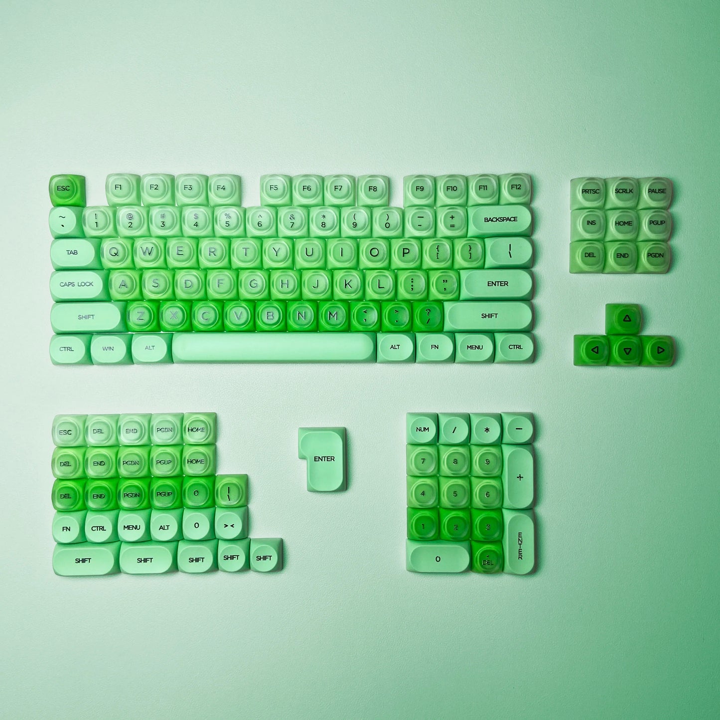 Foundation Crystal Keycaps Set HOA Profile Key Caps Custom DIY Gaming Mechanical Keyboard PBT Keycap Set for Office Keyboard