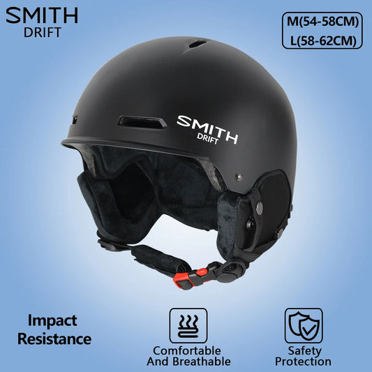 SMITH DRIFT Ski helmet overall molded ABS+PC+EPS high-quality ski helmet, outdoor sports, snowboard and skateboard safety helmet