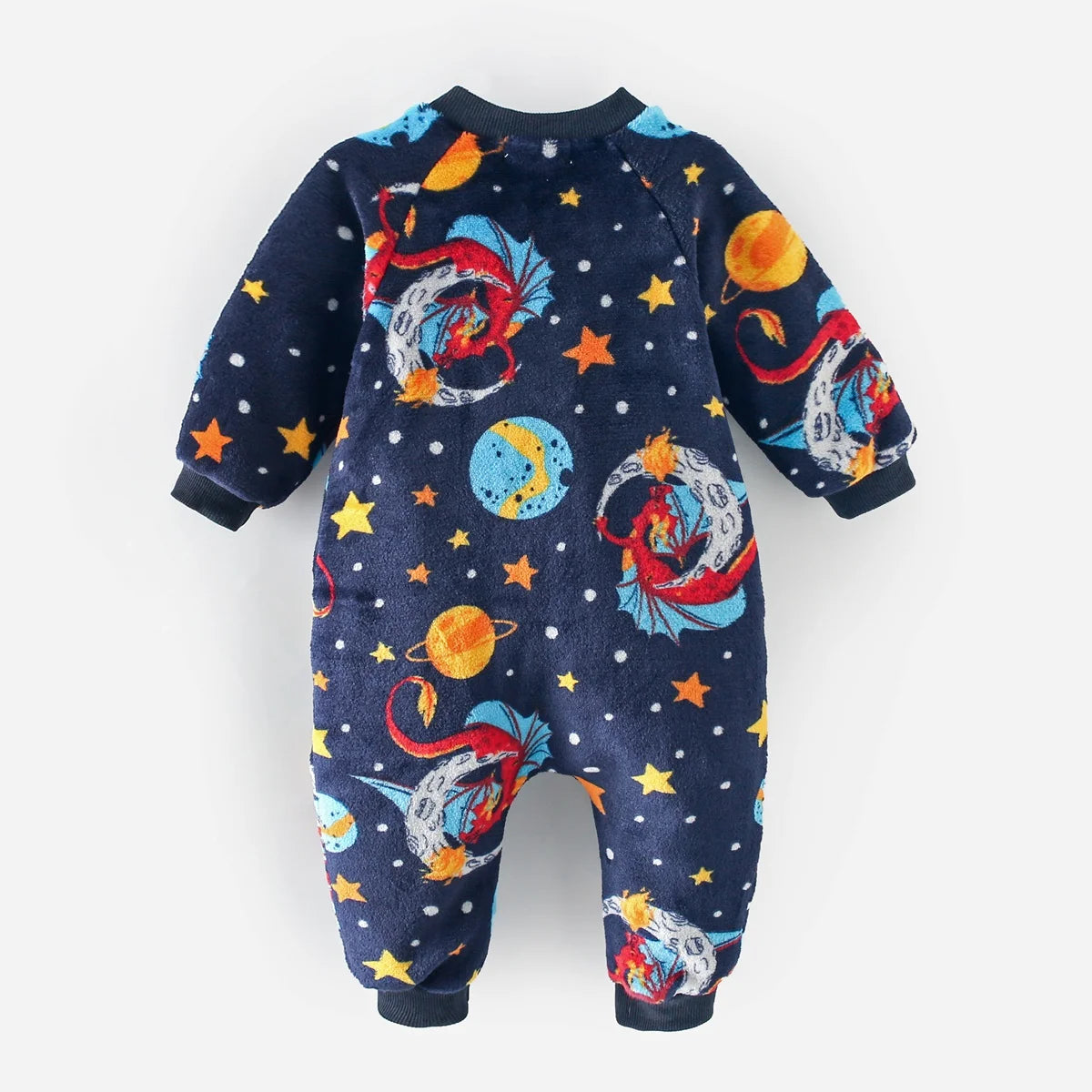 Sanlutoz Cute Fleece Winter Baby Rompers Clothing Zipper Long Sleeve Toddler Cartoon Jumpsuits Warm Cozy
