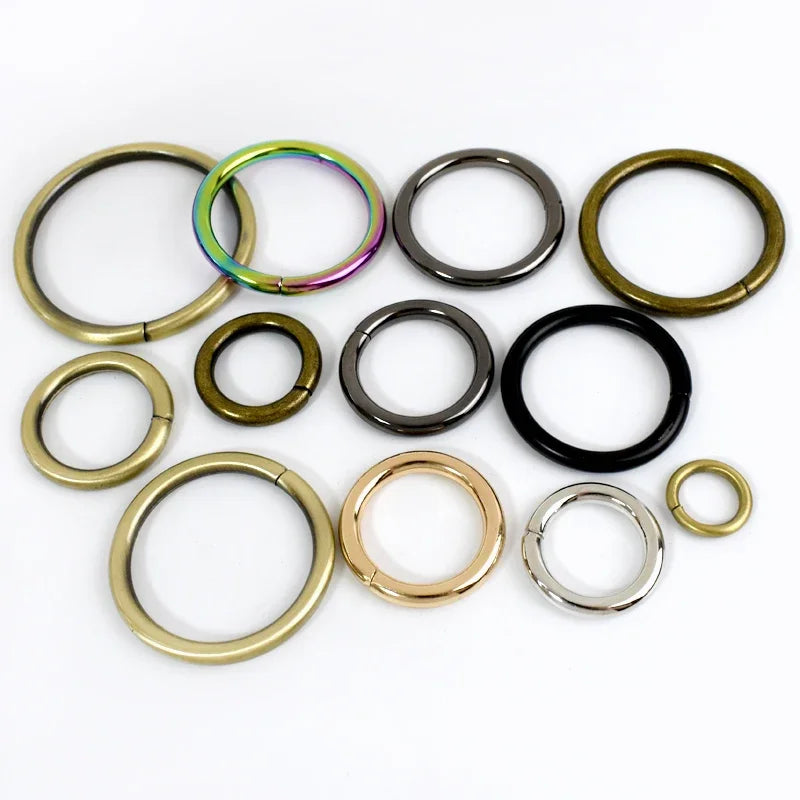 5Pcs 13-50mm Metal O Ring Buckles for Bag Strap Circle Connector Clasp Dog Collar Belt Buckle Chain Hooks Loop DIY Accessories