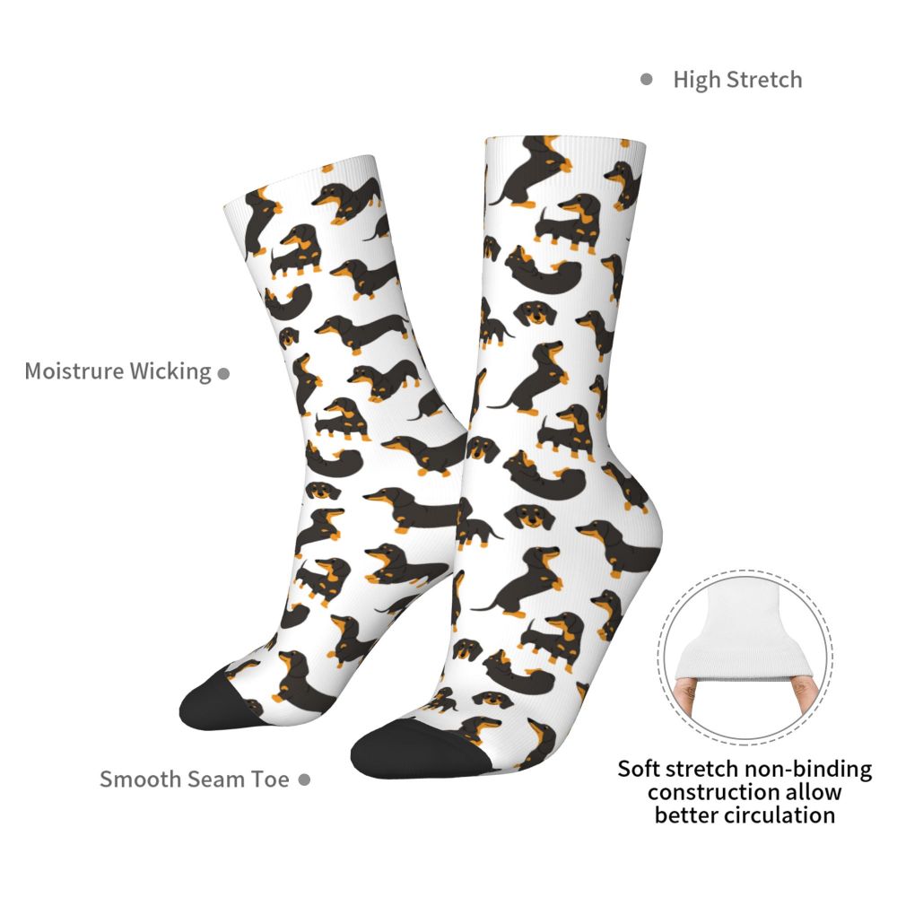 Happy Funny Male Men Socks Casual Dachshund Sock Gift for Animal Dog Lover Sport Women's Stockings Spring Summer Autumn Winter