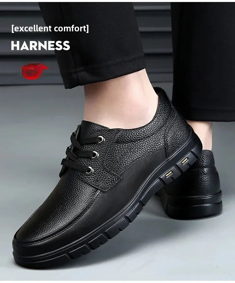 2025 Kitchen King Men's Shoes Anti-Slip Waterproof Oil-Resistant Durable Casual Leather Work Shoes For Chefs Perfect For Spring