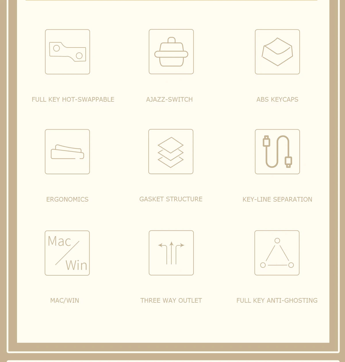 Ajazz AK992 Wired keyboard Backlight Keyboard Mechanical Gaming keyboard for Computer Office Gaming