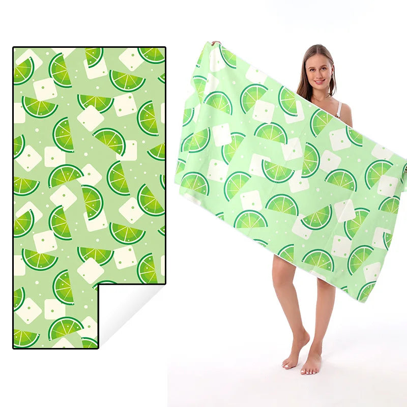 Quick-drying Microfiber Bath Towel Beach Resort Swimming Beach Towel single-sided Sweat Absorption  Sun  Beach Towel