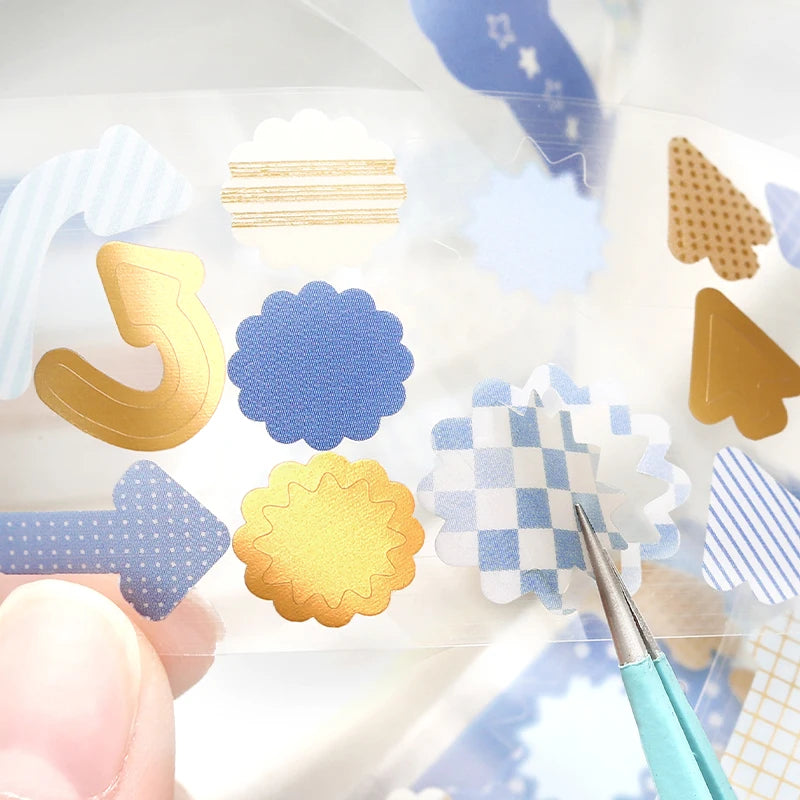 40mm * 300cm Kawaii Ins Basic Geometric Pattern Die Cutting Stickers Creative Handbook Decoration DIY Diary Scrapbook Supplies